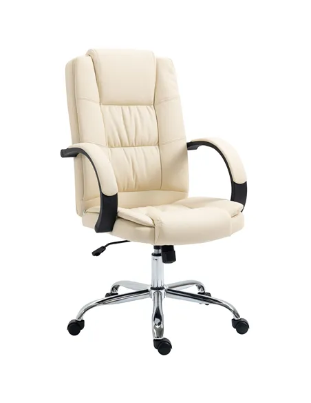 Vinsetto Office Chair, PU Leather Desk Chair with 13cm Soft Padded Seat and Backrest, Swivel Chair with Adjustable Height and Ro
