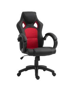 Vinsetto Office Chair Faux Leather Swivel Computer Desk Chair for Home Office with Wheels Armrests Black