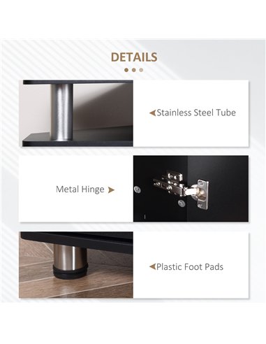 HOMCOM TV Unit Cabinet for TVs up to 55 Inches with Storage Shelves and Cupboard, Entertainment Centre for Living Room, Black