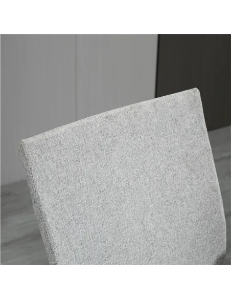 Vinsetto Office Chair Linen Swivel Computer Desk Chair Home Study Task Chair with Wheels, Arm, Adjustable Height, Light Grey