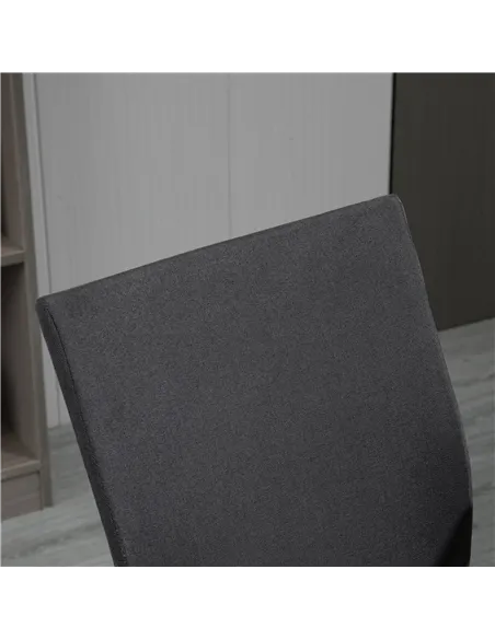 Vinsetto Office Chair Linen Swivel Computer Desk Chair Home Study Task Chair with Wheels, Arm, Adjustable Height, Dark Grey
