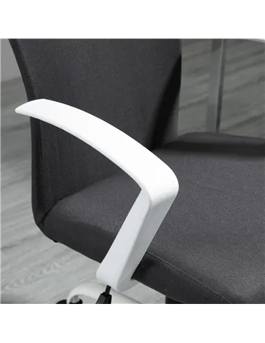 Vinsetto Office Chair Linen Swivel Computer Desk Chair Home Study Task Chair with Wheels, Arm, Adjustable Height, Dark Grey