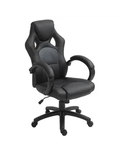 Vinsetto Office Chair Faux Leather Swivel Computer Desk Chair for Home Office with Wheels Armrests Black