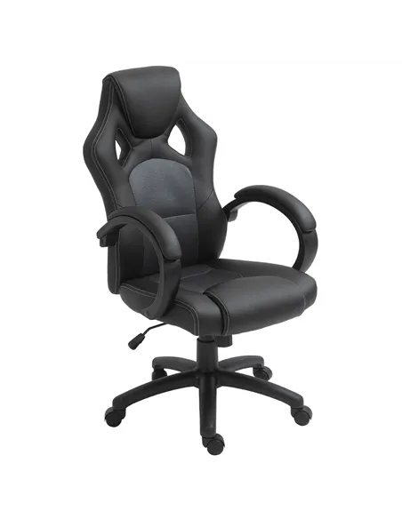 Vinsetto Office Chair Faux Leather Swivel Computer Desk Chair for Home Office with Wheels Armrests Black