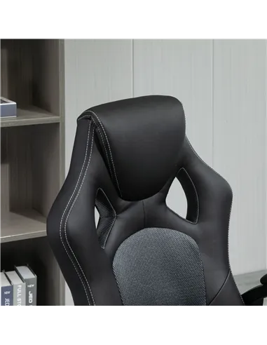 Vinsetto Office Chair Faux Leather Swivel Computer Desk Chair for Home Office with Wheels Armrests Black