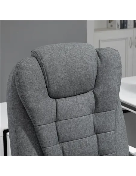 Vinsetto Office Chair, Computer Desk Chair, Linen Fabric Swivel Rolling Task Chair with Large Soft Padded Cushion, 135° Reclinin