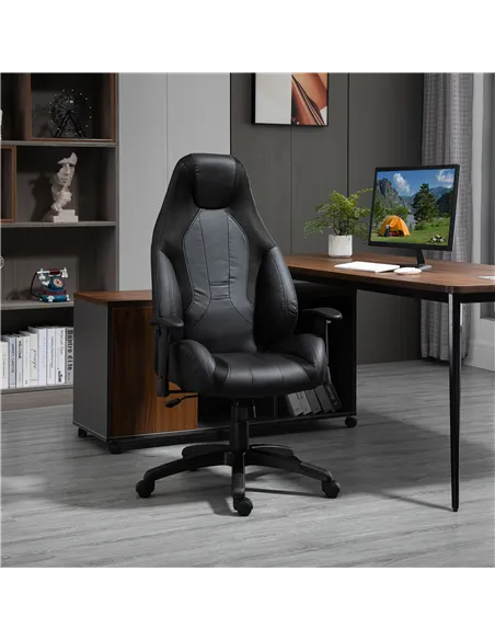 Vinsetto Racing Gaming Chair, Mesh & Faux Leather Computer Chair with High Back, Swivel Wheels, Adjustable Height and Armrest, B
