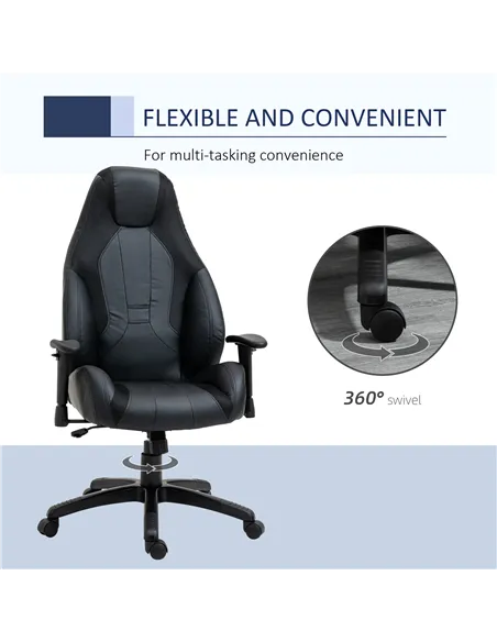 Vinsetto Racing Gaming Chair, Mesh & Faux Leather Computer Chair with High Back, Swivel Wheels, Adjustable Height and Armrest, B