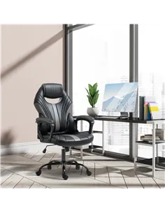 Vinsetto Computer Gaming Chair, Desk Chair with Breathable PU Leather Back and Seat, Soft Padded Armrests and Rolling Wheels for 2