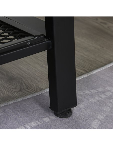 HOMCOM TV Stand Cabinet, Industrial TV Unit for TVs up to 45", 100cm TV Cabinet with 2 Open Compartments and Mesh Bottom Shelf f