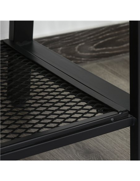 HOMCOM TV Stand Cabinet, Industrial TV Unit for TVs up to 45", 100cm TV Cabinet with 2 Open Compartments and Mesh Bottom Shelf f