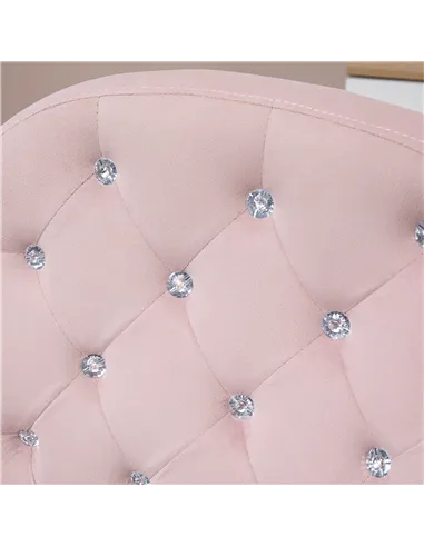 Vinsetto Office Chair, Swivel Desk Chair, Velvet Vanity Chair with Adjustable Height and Rolling Wheels for Home Work Study, Pin