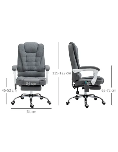 Vinsetto Heated 6 Points Vibration Massage Executive Office Chair Adjustable Swivel Ergonomic High Back Desk Chair Recliner with