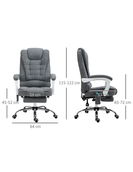 Vinsetto Heated 6 Points Vibration Massage Executive Office Chair Adjustable Swivel Ergonomic High Back Desk Chair Recliner with