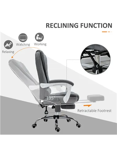 Vinsetto Heated 6 Points Vibration Massage Executive Office Chair Adjustable Swivel Ergonomic High Back Desk Chair Recliner with