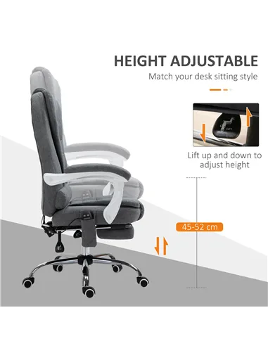 Vinsetto Heated 6 Points Vibration Massage Executive Office Chair Adjustable Swivel Ergonomic High Back Desk Chair Recliner with