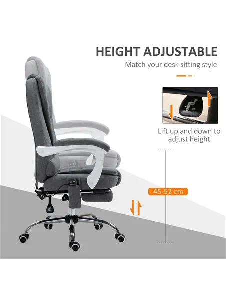 Vinsetto Heated 6 Points Vibration Massage Executive Office Chair Adjustable Swivel Ergonomic High Back Desk Chair Recliner with