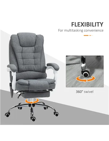 Vinsetto Heated 6 Points Vibration Massage Executive Office Chair Adjustable Swivel Ergonomic High Back Desk Chair Recliner with