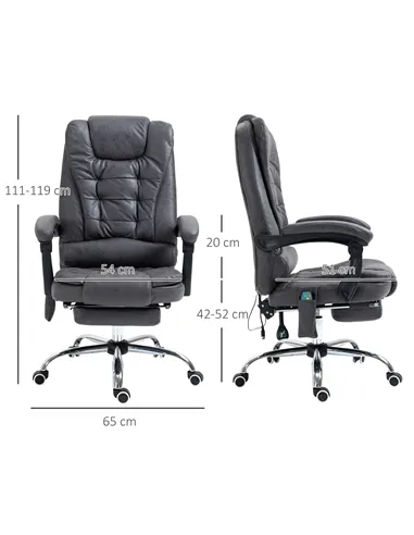 Vinsetto Heated 6 Points Vibration Massage Executive Office Chair Adjustable Swivel Ergonomic High Back Desk Chair Recliner with