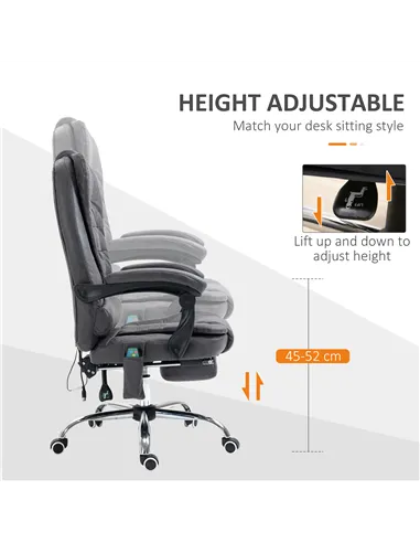 Vinsetto Heated 6 Points Vibration Massage Executive Office Chair Adjustable Swivel Ergonomic High Back Desk Chair Recliner with