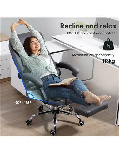 Vinsetto Heated 6 Points Vibration Massage Executive Office Chair Adjustable Swivel Ergonomic High Back Desk Chair Recliner with