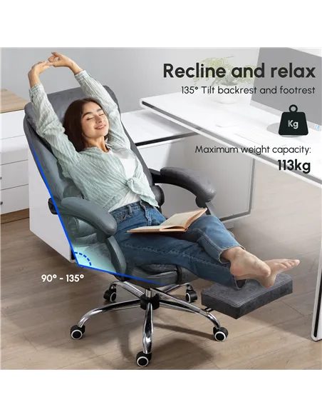 Vinsetto Heated 6 Points Vibration Massage Executive Office Chair Adjustable Swivel Ergonomic High Back Desk Chair Recliner with