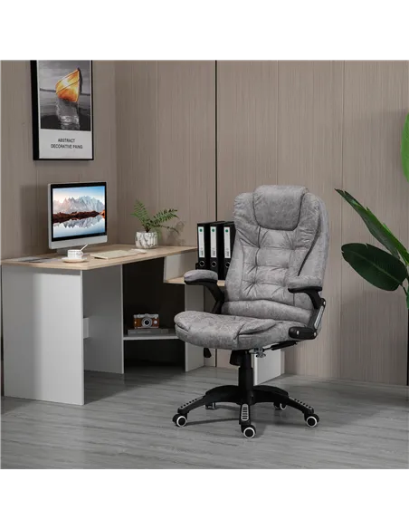 Vinsetto Ergonomic Office Chair Comfortable Desk Chair with Armrests Adjustable Height Reclining and Tilt Function Grey
