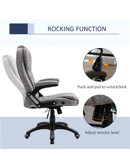 Vinsetto Ergonomic Office Chair Comfortable Desk Chair with Armrests Adjustable Height Reclining and Tilt Function Grey