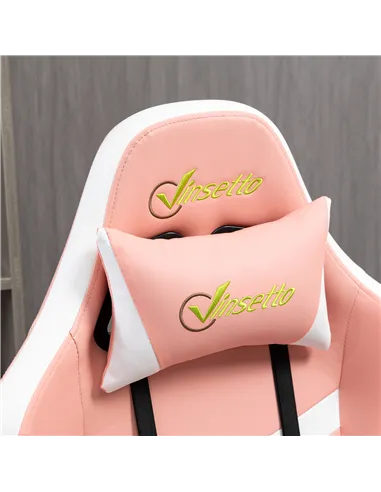 Vinsetto Gaming Chair, Computer Desk Chair with Lumbar Support, Faux Leather Racing Chair with Headrest and Swivel Wheels for Ho