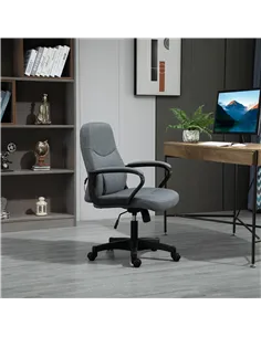 Vinsetto Office Chair, Fabric Desk Chair Mid Back Work Study Chair with Massage Lumbar Support, Adjustable Height and Swivel Whe 2