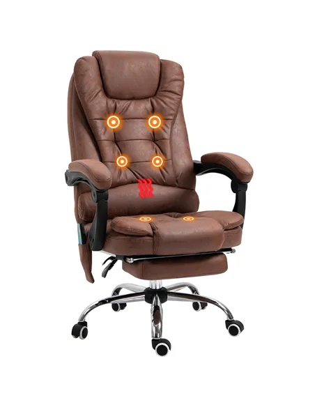 Vinsetto Heated 6 Points Vibration Massage Executive Office Chair Adjustable Swivel Ergonomic High Back Desk Chair Recliner with