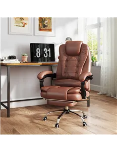 Vinsetto Heated 6 Points Vibration Massage Executive Office Chair Adjustable Swivel Ergonomic High Back Desk Chair Recliner with 2