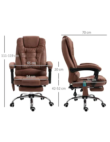 Vinsetto Heated 6 Points Vibration Massage Executive Office Chair Adjustable Swivel Ergonomic High Back Desk Chair Recliner with