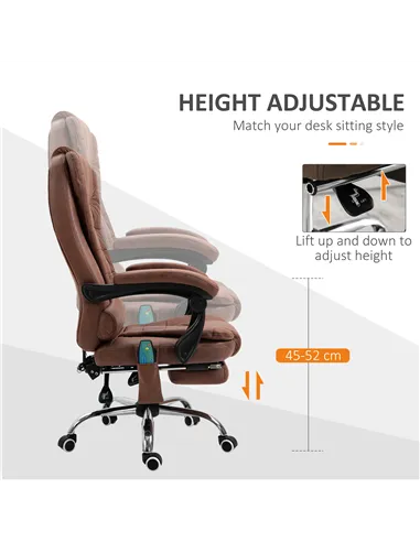 Vinsetto Heated 6 Points Vibration Massage Executive Office Chair Adjustable Swivel Ergonomic High Back Desk Chair Recliner with