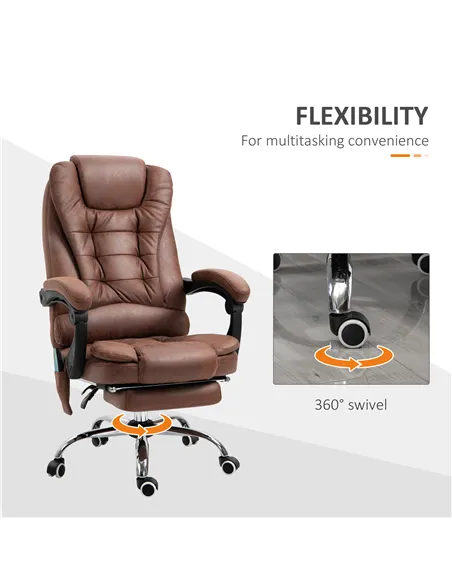 Vinsetto Heated 6 Points Vibration Massage Executive Office Chair Adjustable Swivel Ergonomic High Back Desk Chair Recliner with