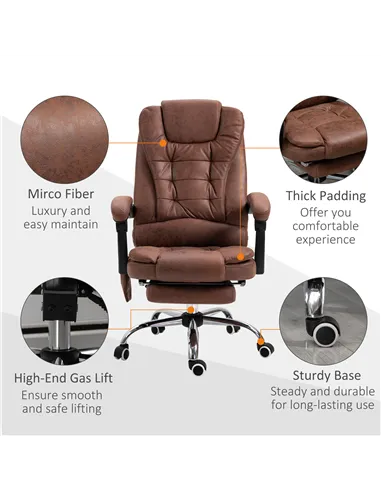 Vinsetto Heated 6 Points Vibration Massage Executive Office Chair Adjustable Swivel Ergonomic High Back Desk Chair Recliner with