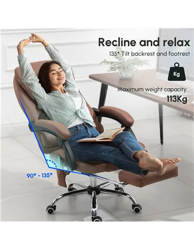 Vinsetto Heated 6 Points Vibration Massage Executive Office Chair Adjustable Swivel Ergonomic High Back Desk Chair Recliner with