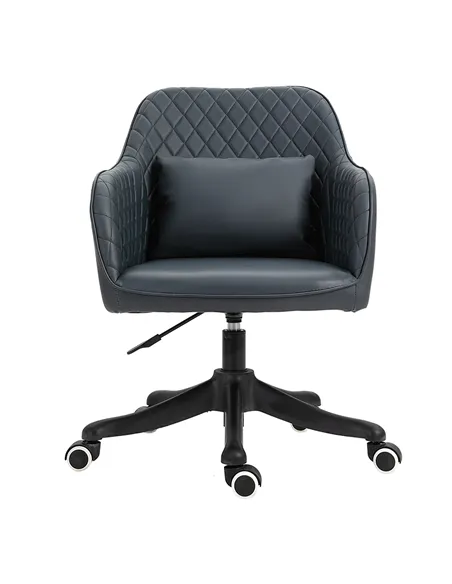 Vinsetto Velvet Office Chair, Desk Chair, Makeup Vanity Chair with Massage Lumbar Pillow and Rolling Wheels for Bedroom and Home