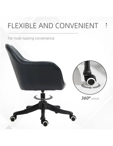 Vinsetto Velvet Office Chair, Desk Chair, Makeup Vanity Chair with Massage Lumbar Pillow and Rolling Wheels for Bedroom and Home