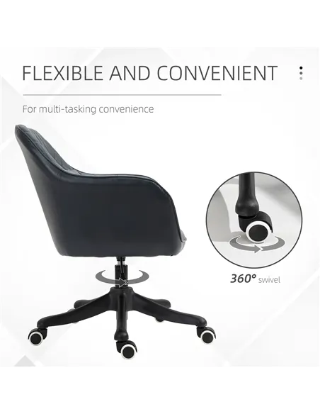 Vinsetto Velvet Office Chair, Desk Chair, Makeup Vanity Chair with Massage Lumbar Pillow and Rolling Wheels for Bedroom and Home