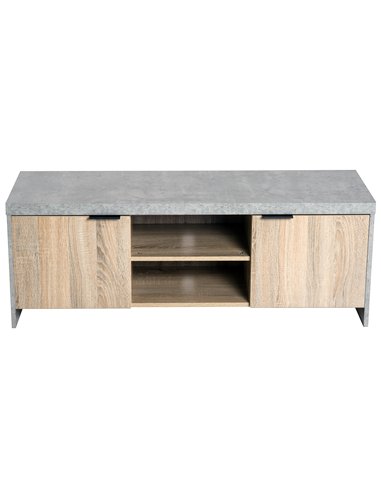 HOMCOM TV Stand for TV up to 55", 2 Doors TV Cabinet with Open Shelves, TV Unit TV Table for Living Room Bedroom Entertainment R