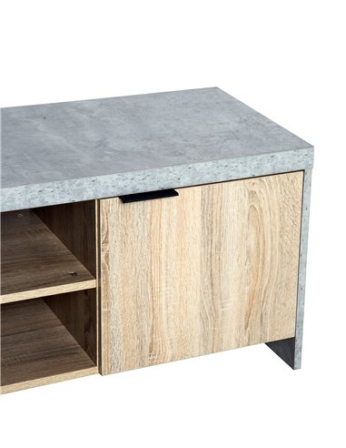 HOMCOM TV Stand for TV up to 55", 2 Doors TV Cabinet with Open Shelves, TV Unit TV Table for Living Room Bedroom Entertainment R