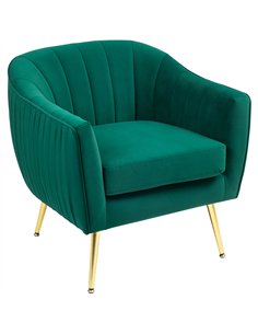 HOMCOM Velvet-Feel Shell Back Accent Chair - Green