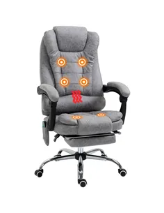Vinsetto Heated 6 Points Vibration Massage Executive Office Chair Adjustable Swivel Ergonomic High Back Desk Chair Recliner with