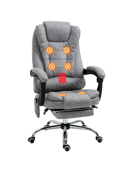 Vinsetto Heated 6 Points Vibration Massage Executive Office Chair Adjustable Swivel Ergonomic High Back Desk Chair Recliner with
