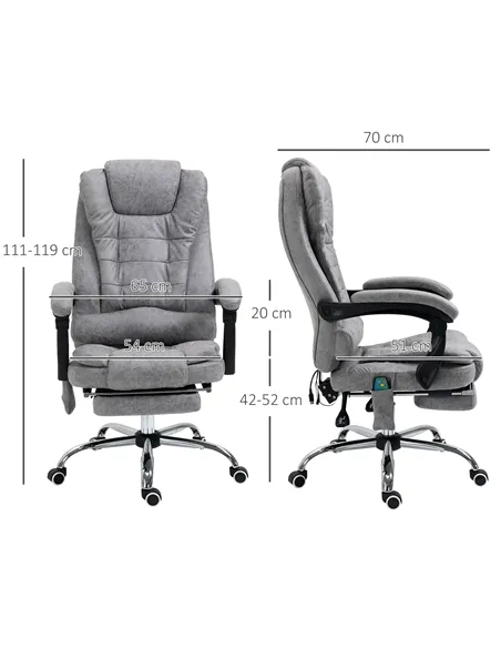 Vinsetto Heated 6 Points Vibration Massage Executive Office Chair Adjustable Swivel Ergonomic High Back Desk Chair Recliner with