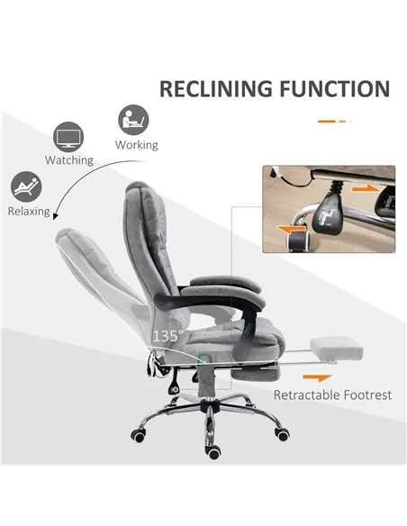 Vinsetto Heated 6 Points Vibration Massage Executive Office Chair Adjustable Swivel Ergonomic High Back Desk Chair Recliner with