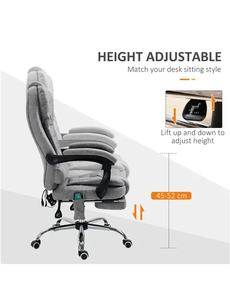 Vinsetto Heated 6 Points Vibration Massage Executive Office Chair Adjustable Swivel Ergonomic High Back Desk Chair Recliner with