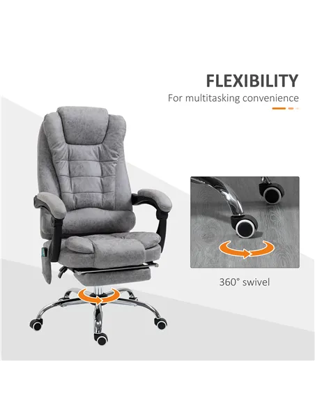 Vinsetto Heated 6 Points Vibration Massage Executive Office Chair Adjustable Swivel Ergonomic High Back Desk Chair Recliner with