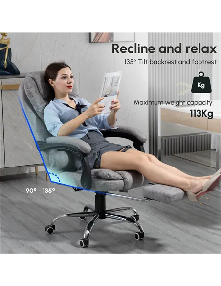 Vinsetto Heated 6 Points Vibration Massage Executive Office Chair Adjustable Swivel Ergonomic High Back Desk Chair Recliner with